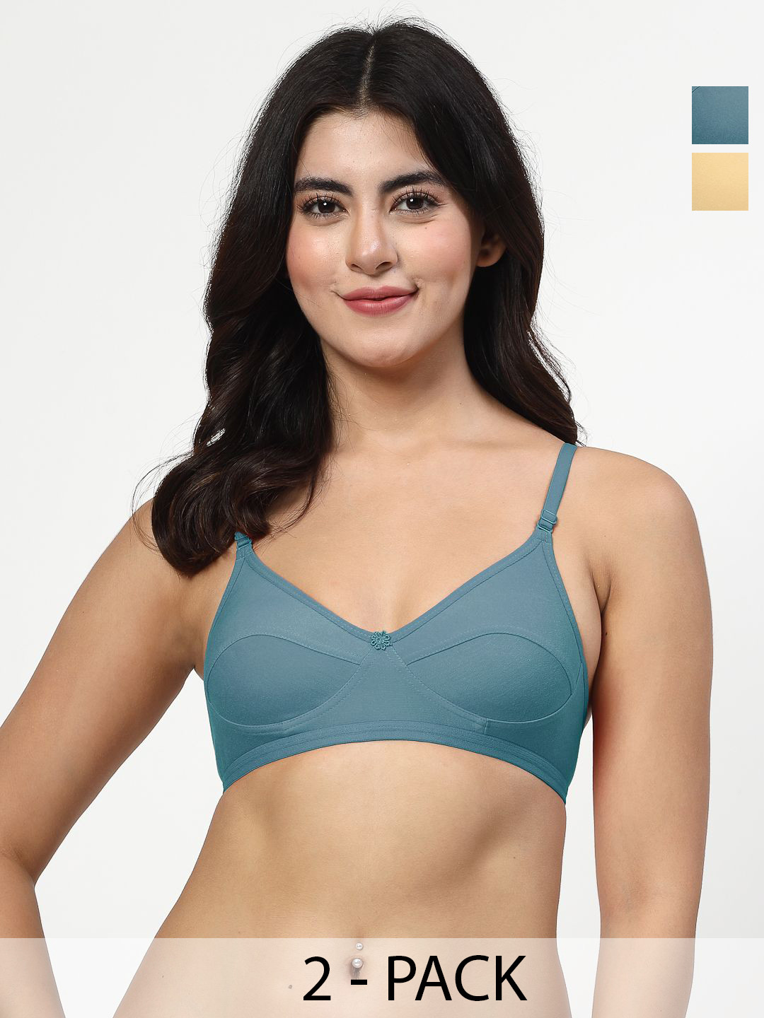 LILY Anpas Women Pack of 2 Cut and Sew Full Coverage Bra
