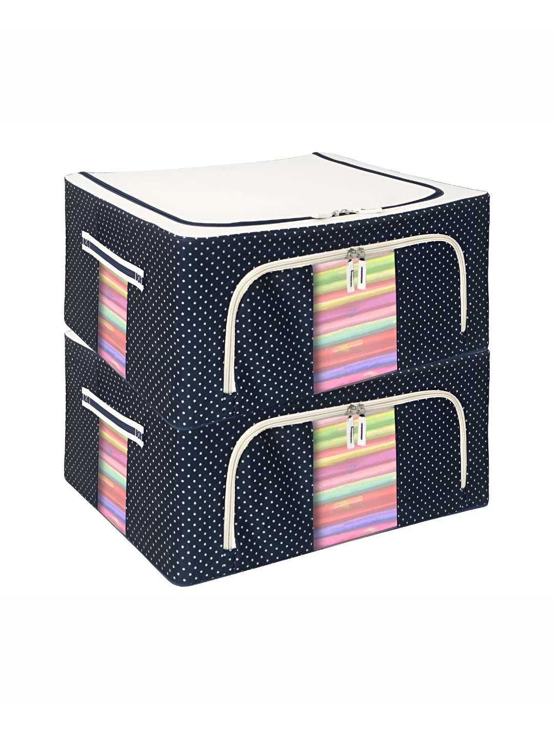 Panchhi Store Blue Pack Of 2 Clothes Organizer Bag for Wardrobe 24 L