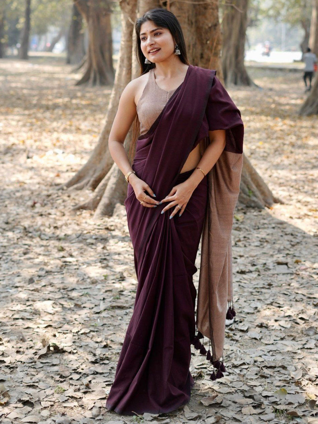 Eternity by sakshi Colourblocked Woven Design Saree