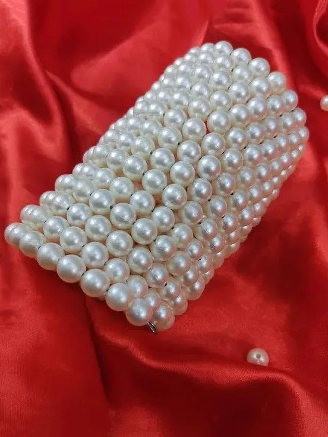 SZN German Silver Pearl Beaded Bangle