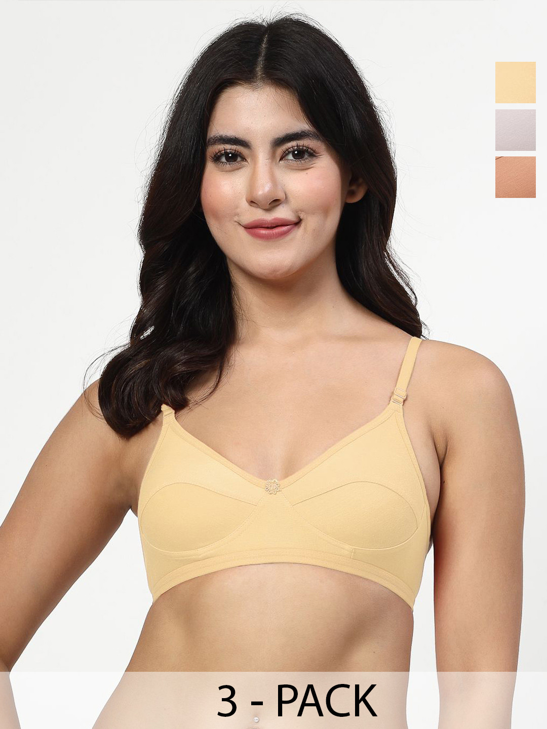 LILY White Seamed Non Padded Everyday Bra
