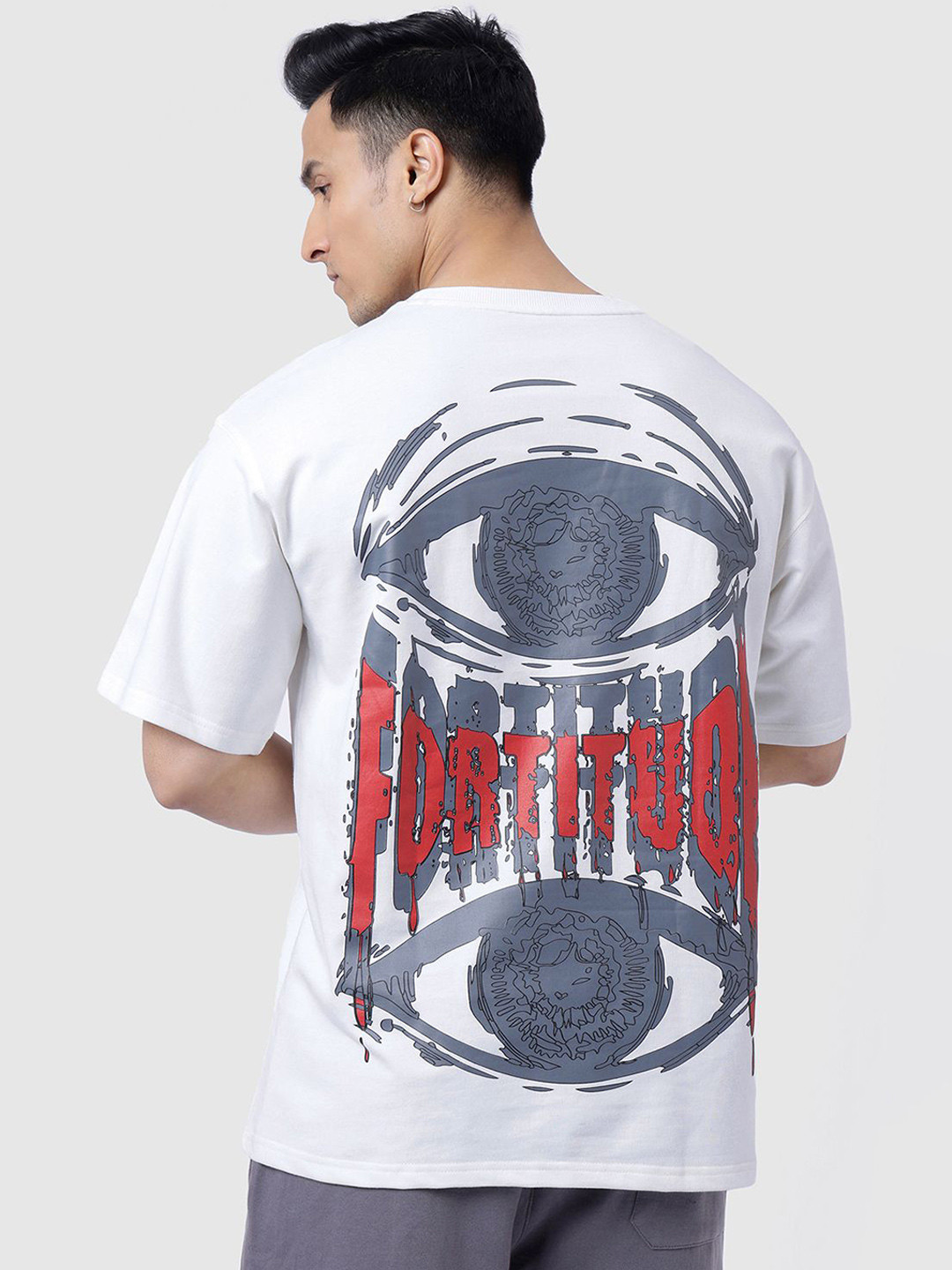 FUAARK Men Moisture Wicking Graphic Printed Round Neck Cotton Oversized T-shirt