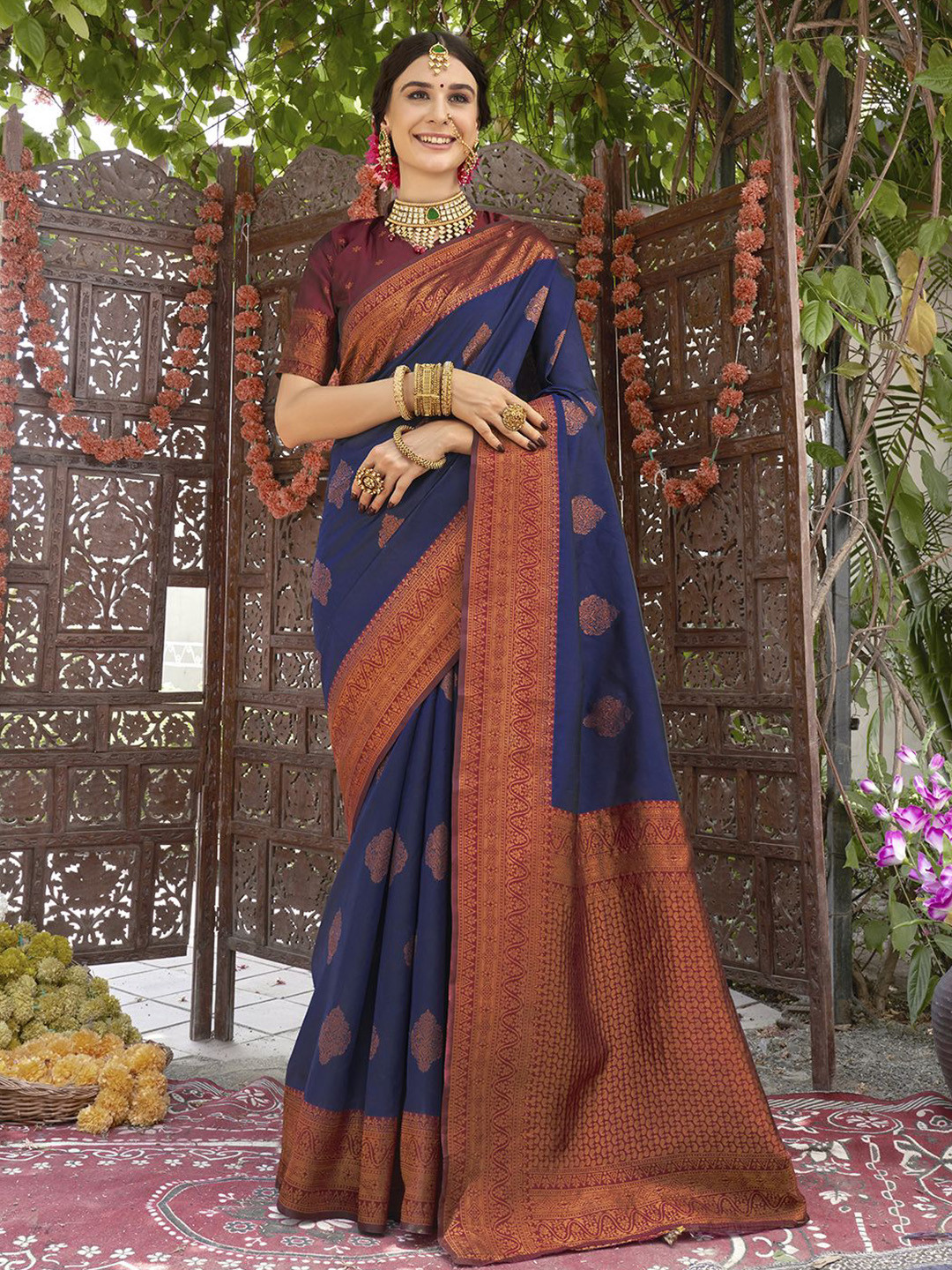 Anouk Rustic Woven Design Zari Kanjeevaram Saree
