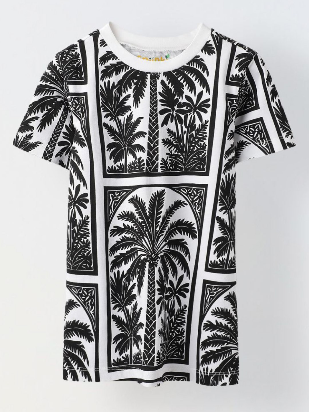 SPUNKIES Boys Palm Printed Round Neck Cotton T-shirt