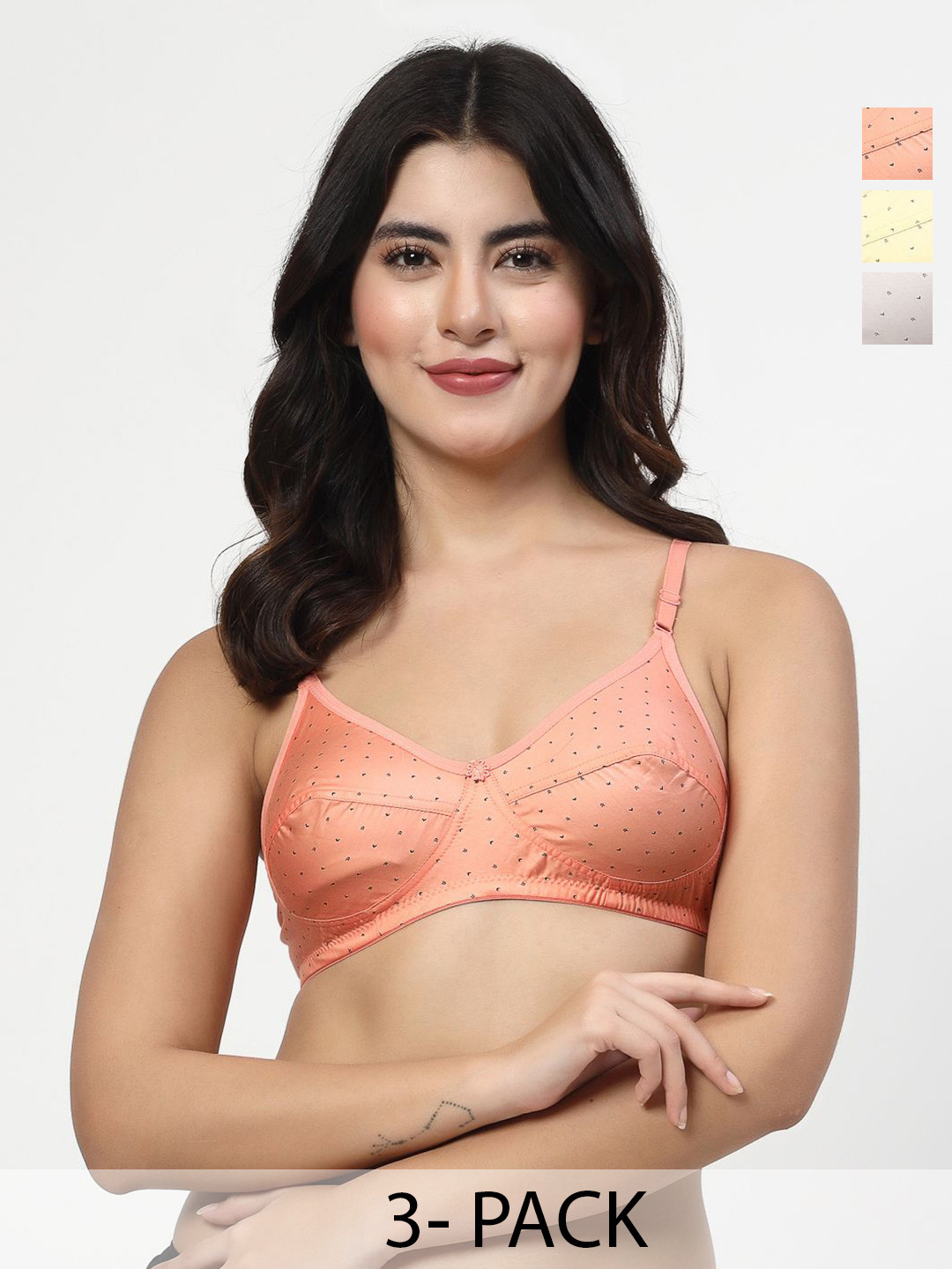 LILY Egatniv Pack Of 3 Full Coverage Everyday Bra