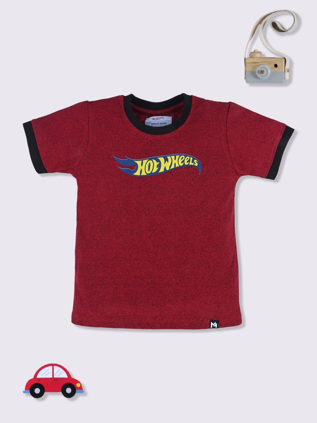 YK X Minute Mirth Boys Hot Wheels Printed T-shirt
