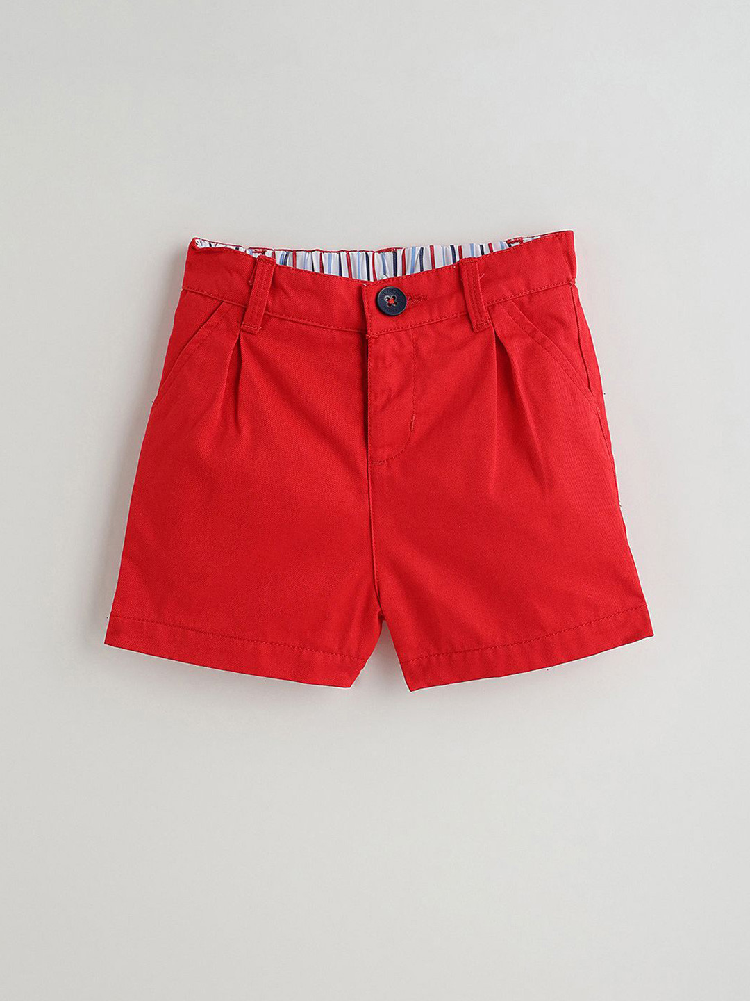 One Friday Infant Red Regular Solid Shorts