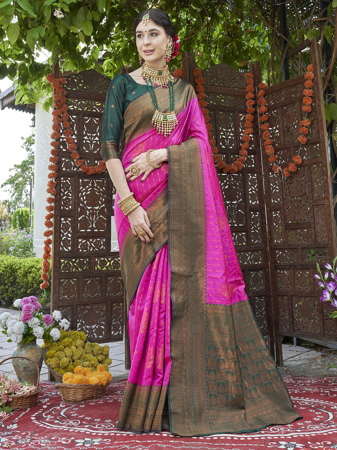 Anouk Rustic Woven Design Zari Kanjeevaram Saree