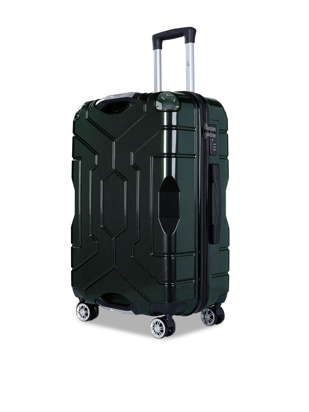 Story@home Unisex Polycarbonate Dark Green 8 Wheel Hard Large Trolley Suitcase 75 Cm