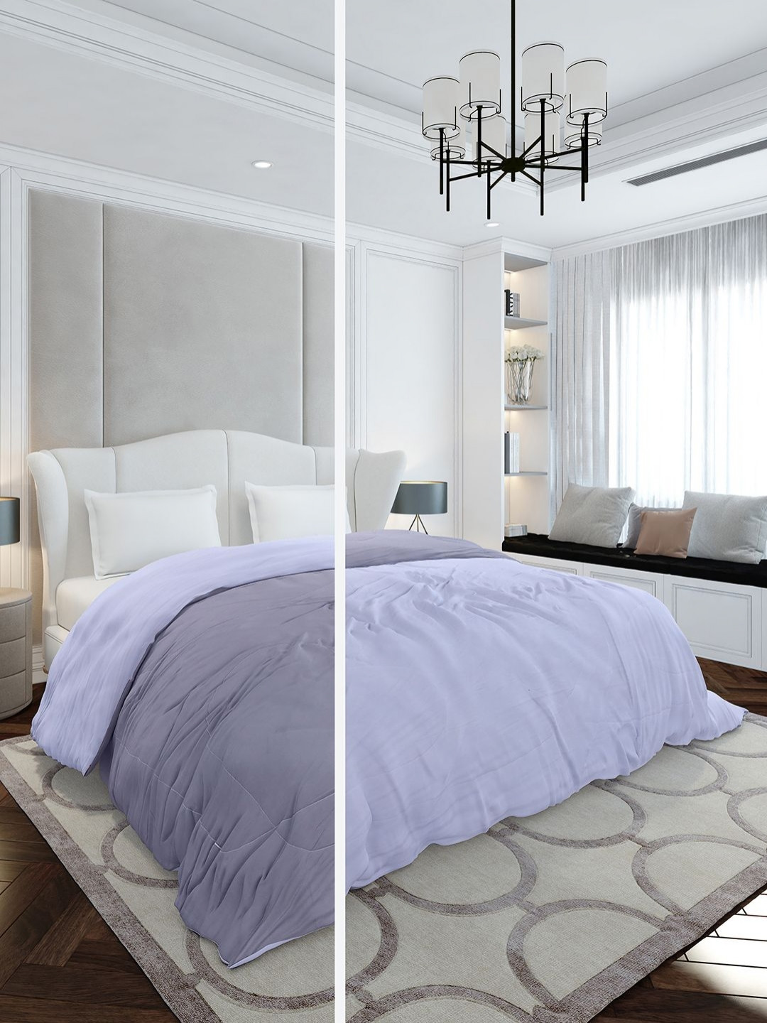 Monte Carlo Lavender & Blue AC Room 110 GSM Double Bed Comforter