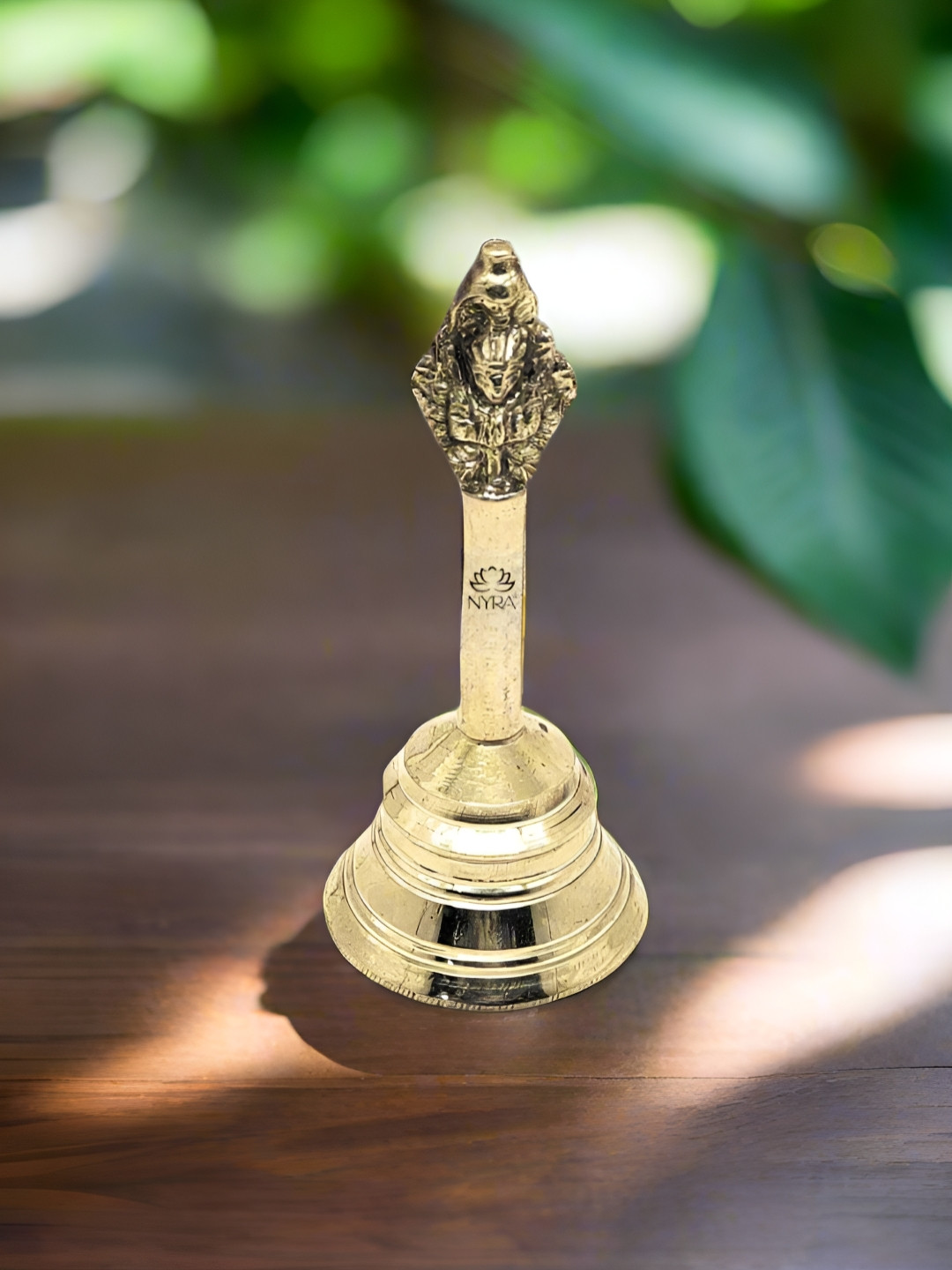 Nyra Kitchenware Bronze Toned Pure Brass Ghanti - Garuda Pooja Prayer Bell