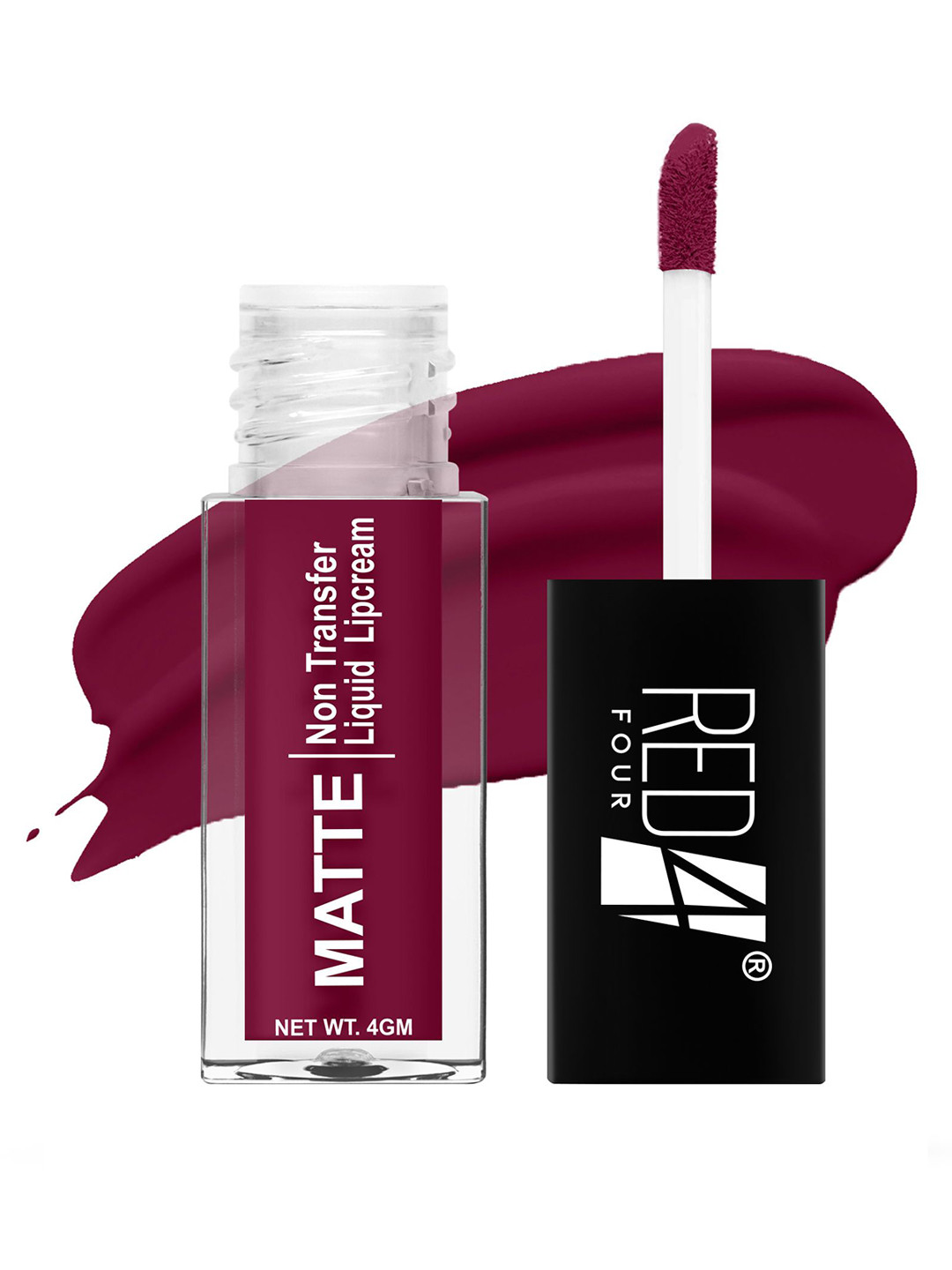 RED 4 Transfer Proof Matte Liquid Lipstick - 4 g -  Mulberry Wine
