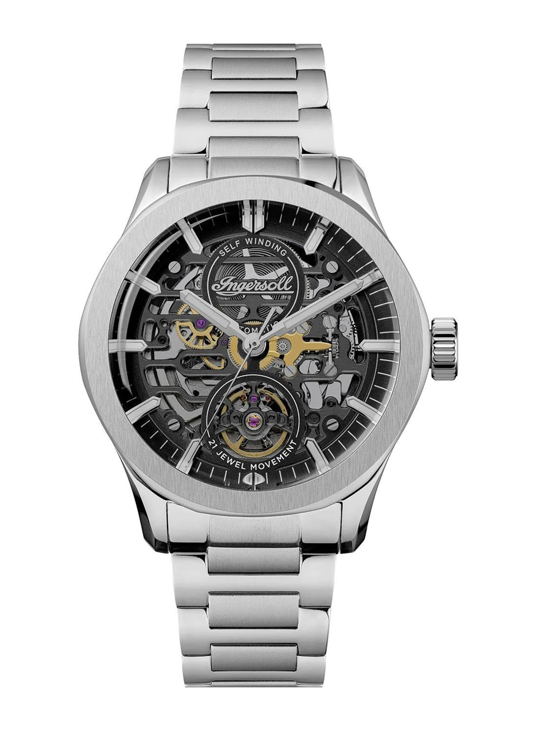 Ingersoll Men Dial & Stainless Steel Bracelet Style Straps Analogue Automatic Watch I16701