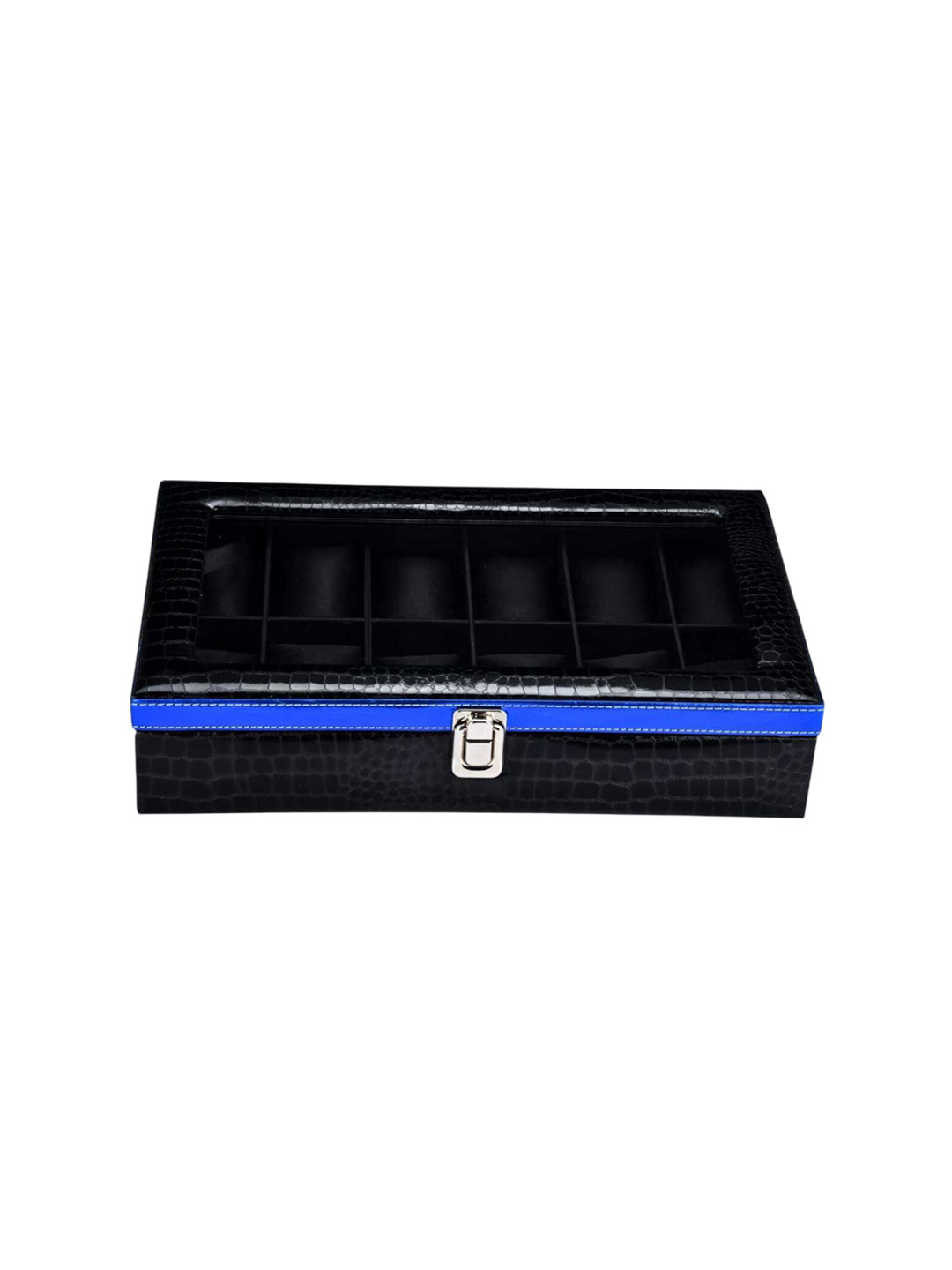 ZENWOOD Black And Blue 12 Slots Watch Organiser Box