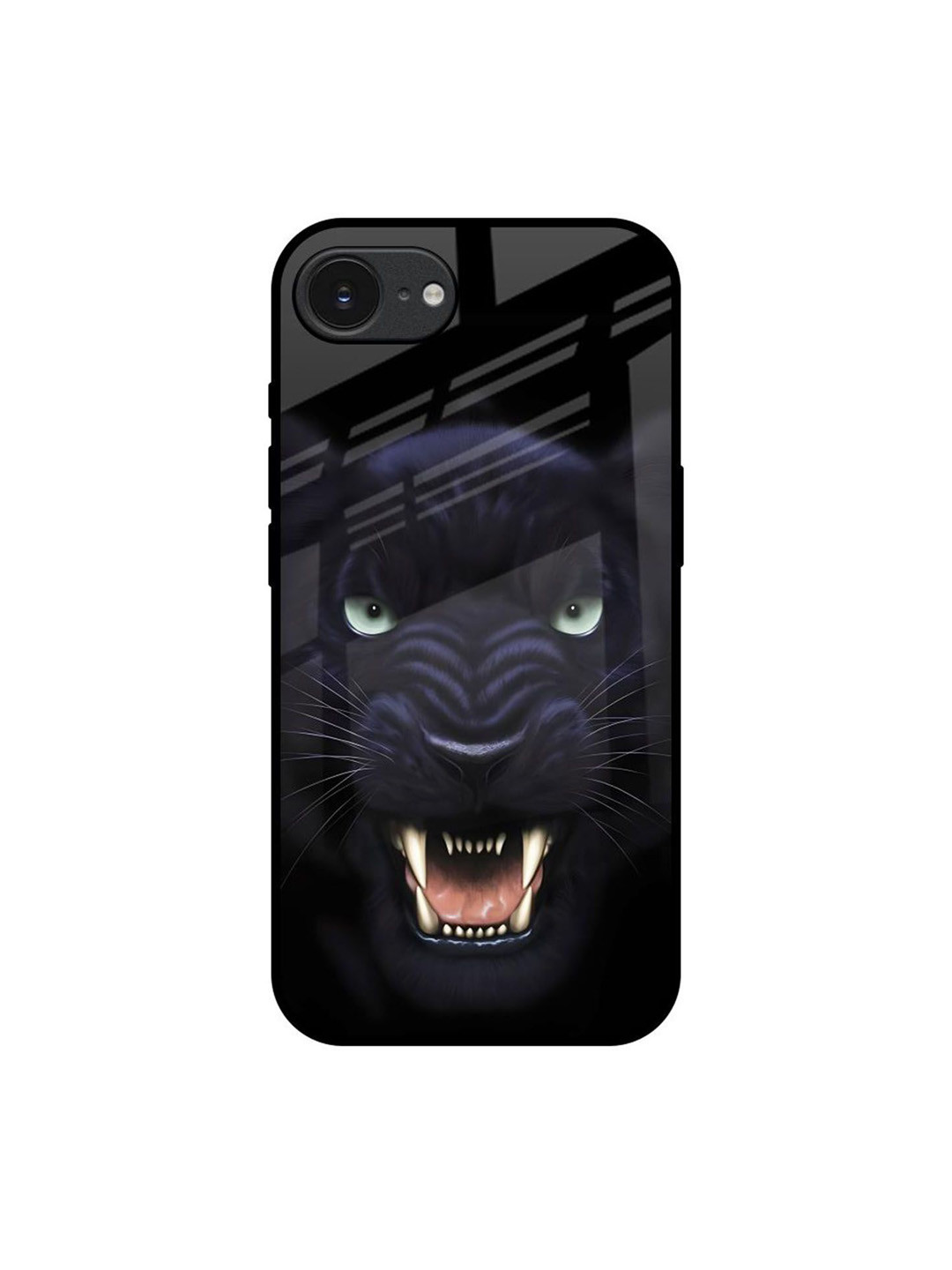 QRIOH Angry Black Leopard Apple iPhone 16e Impact Resistant Back Case