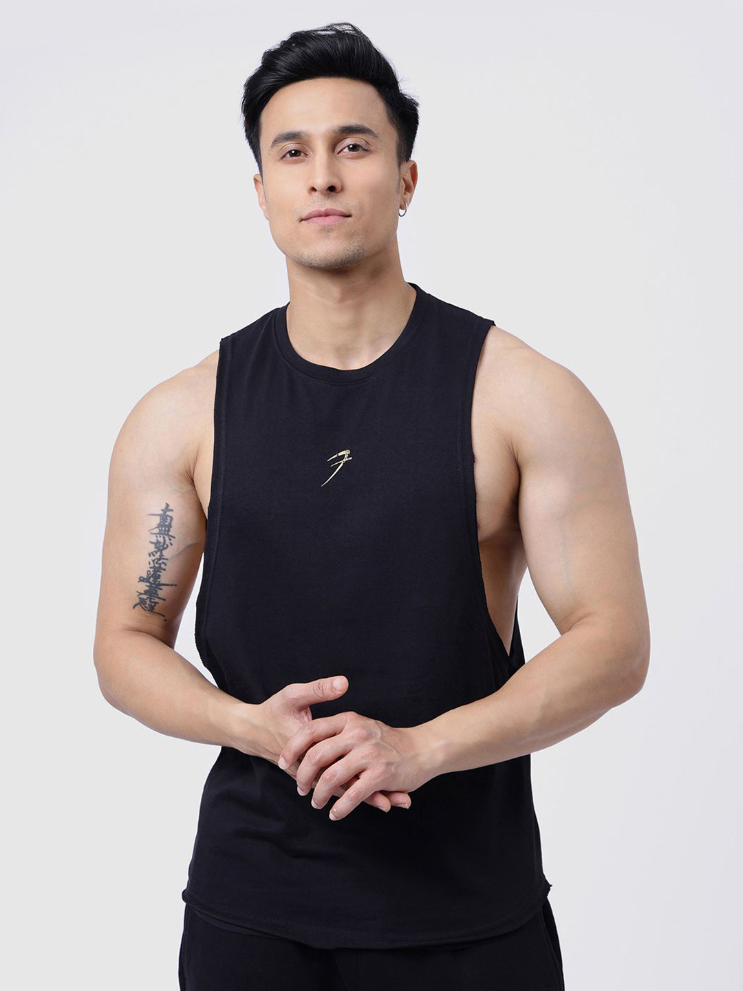 FUAARK Men Drift Deeparm Gym & Workout Pure Cotton Tank Vest