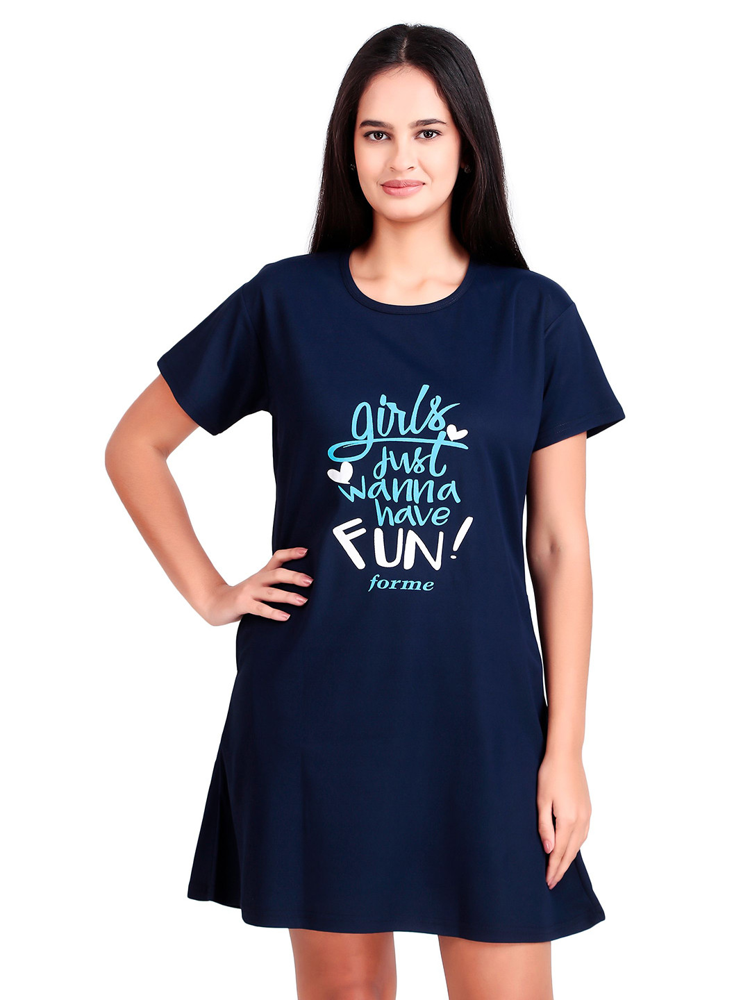 BOMBSHELL Typography Printed Nightdress