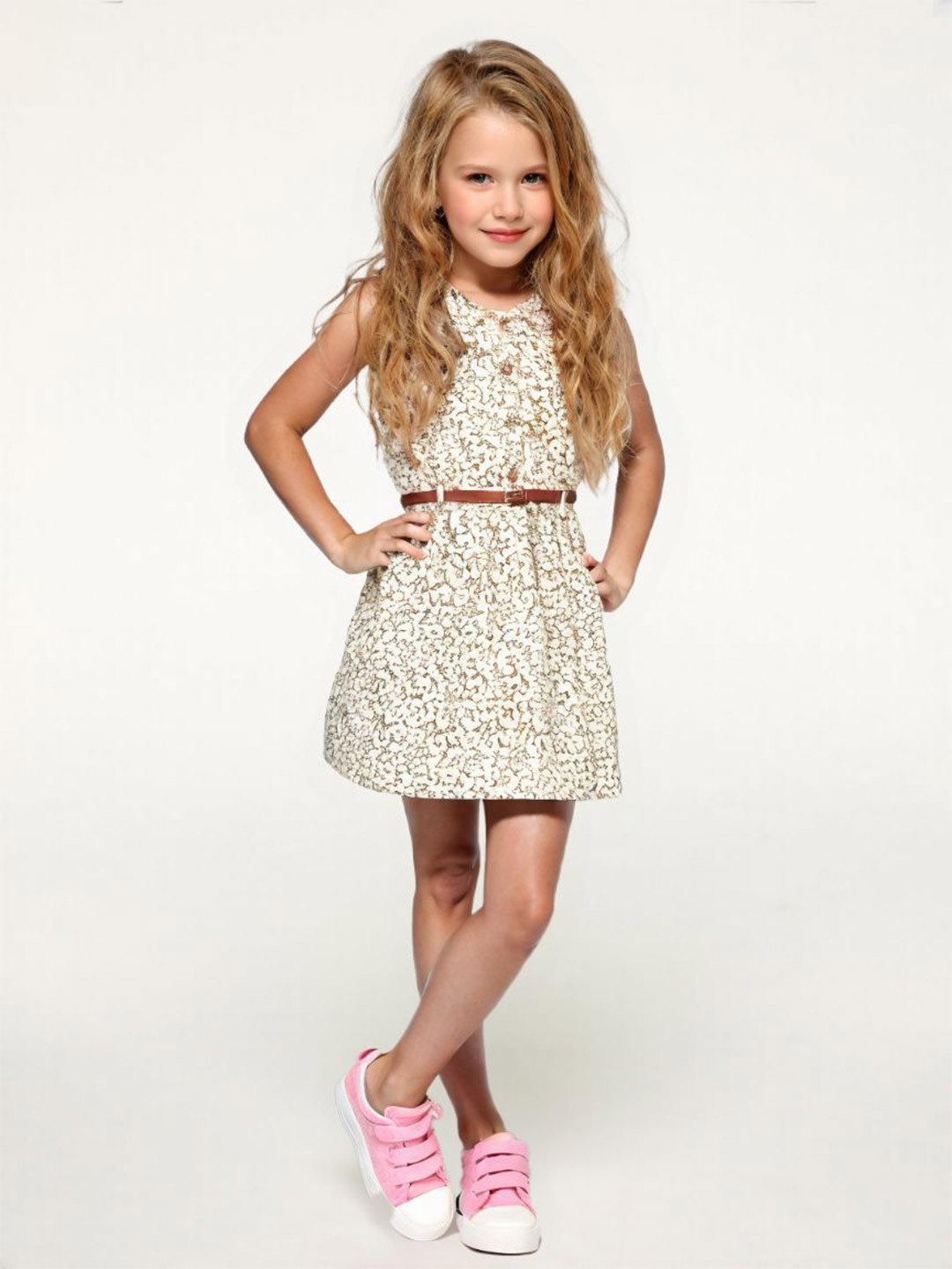 Lil Lollipop Kids-Girls Floral Printed Peter Pan Collar Fit & Flare Dress