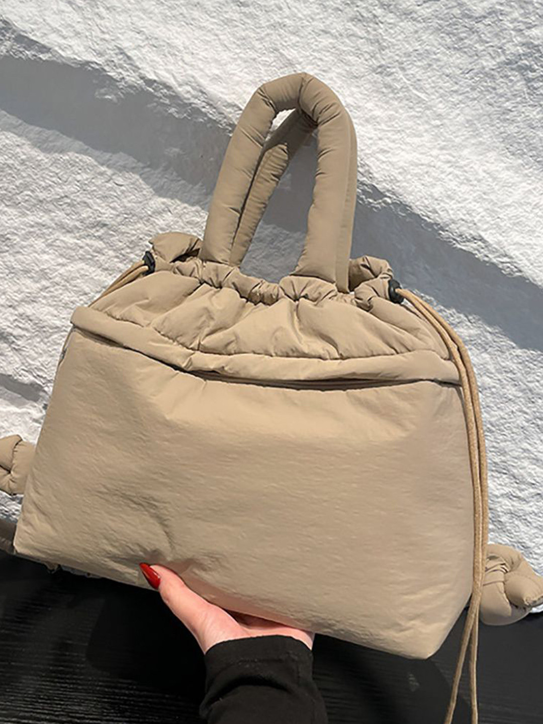 StyleCast x Revolte Women Solid Bucket Cotton Hobo Bag