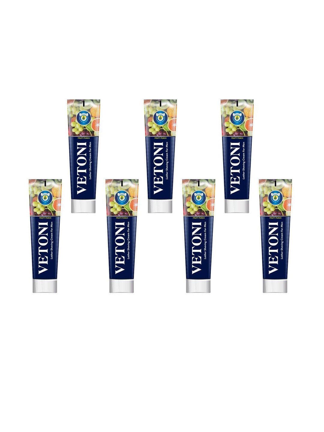 VETONI Men Set Of 7 Fruity Punch Lather Shaving Cream- 125 g Each