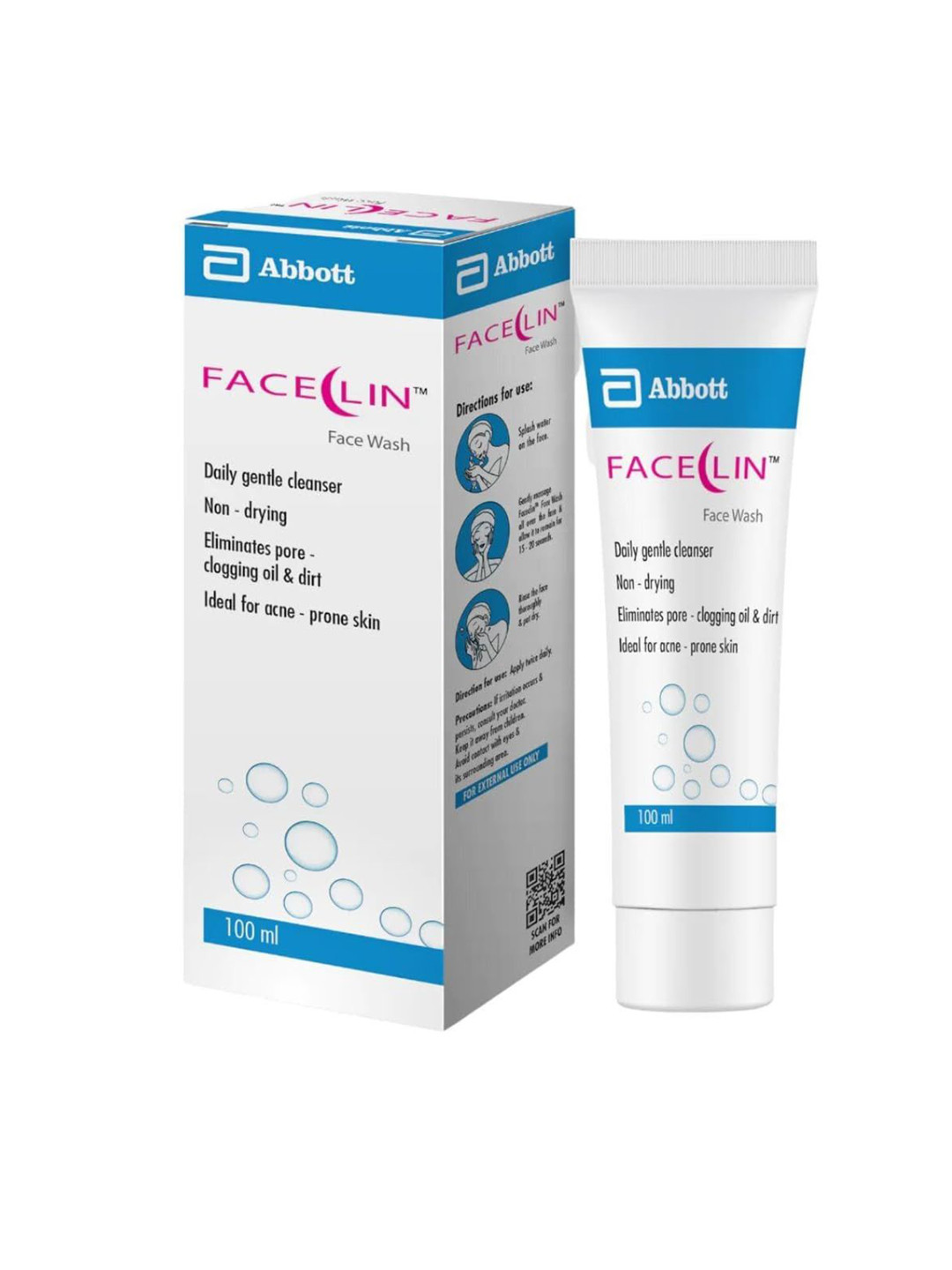 FACECLIN Face Wash For Acne Prone Skin For Acne or Blemishes - 100 ml