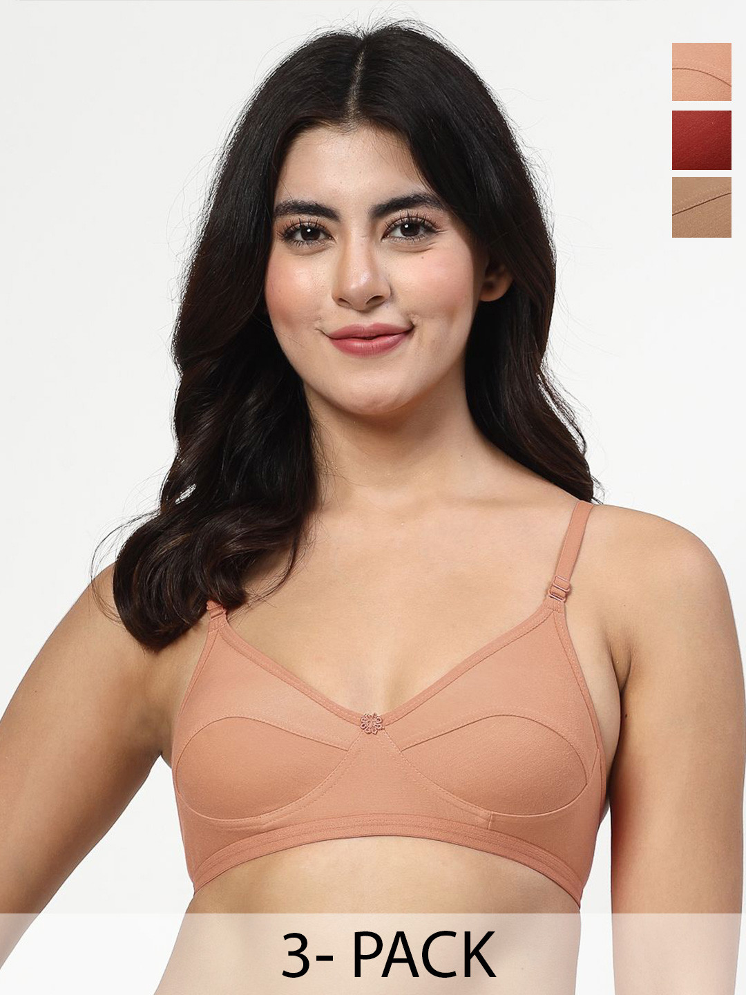 LILY  Anpas Pack Of 3 Full Coverage Bra