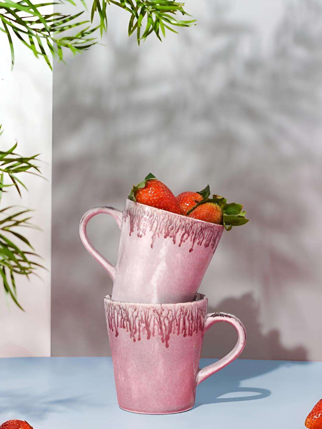 AMALAFIEE CERAMICS Happy Teachers Day Dad Pink Abstract Ceramic Microwave Safe 2 Piece Mugs-300ml