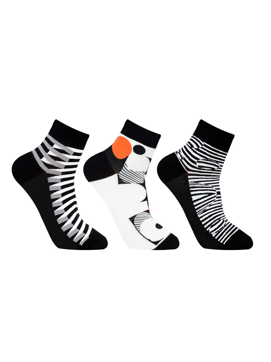Bonjour Men Pack Of 3 Animal Print Ankle Length Socks