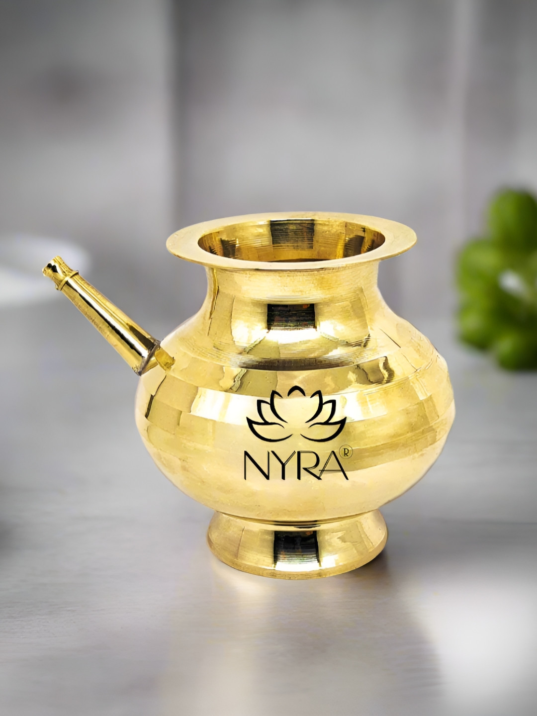 Nyra Kitchenware Bronze Toned Pure Brass Karwa Chauth Kalash Lota Traditional Peetal Karwa