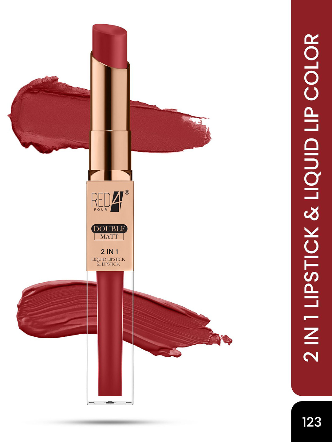 RED 4 Double Matt 2 In 1 Liquid Lipcream - 8 g - 123