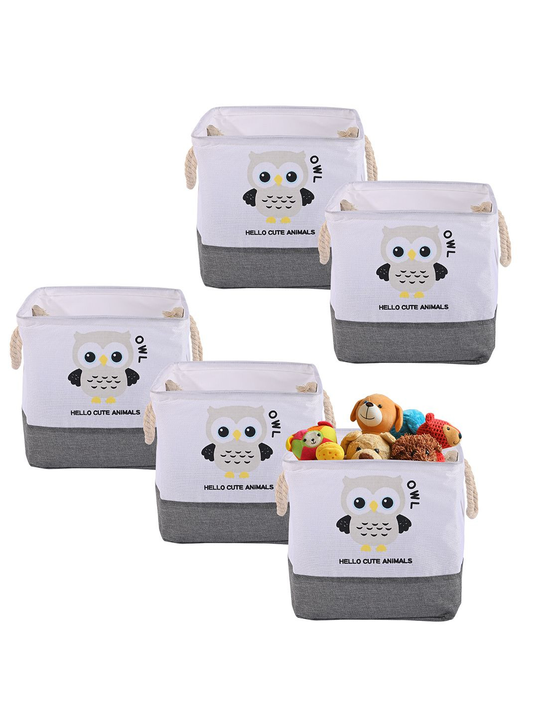 Kuber Industries White & Grey 5 Pieces Drawer Multi-Utility Organisers