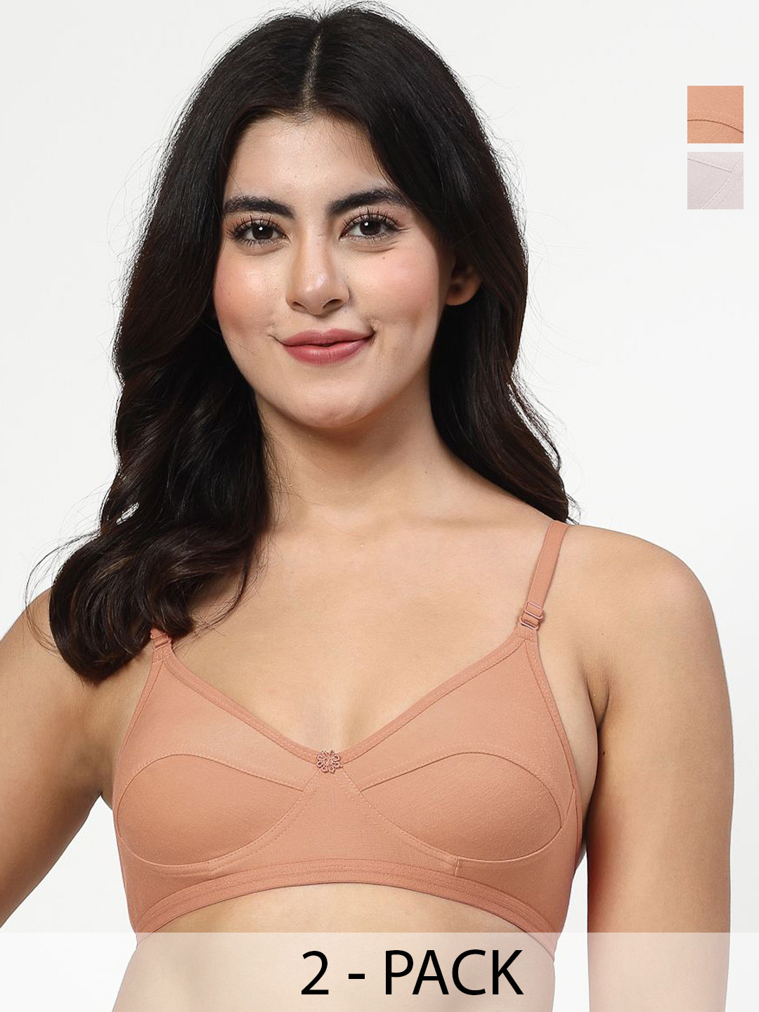 LILY Anpas Women Pack of 2 Cut and Sew Full Coverage Bra