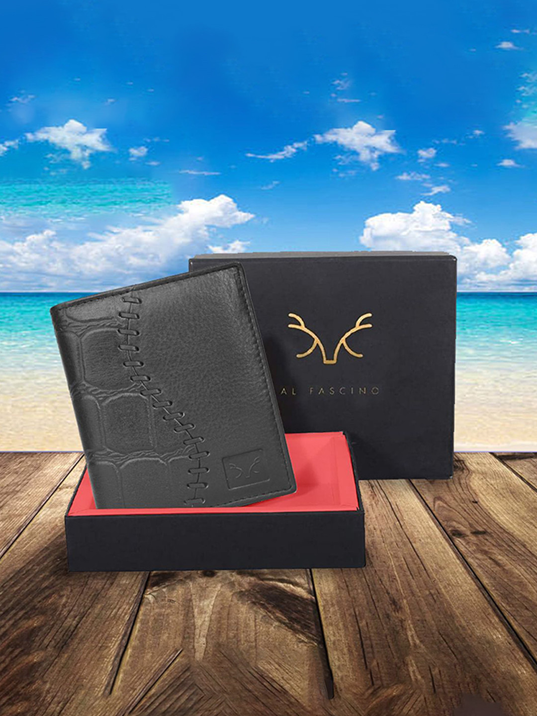 Al Fascino Men Textured Leather Two Fold Wallet