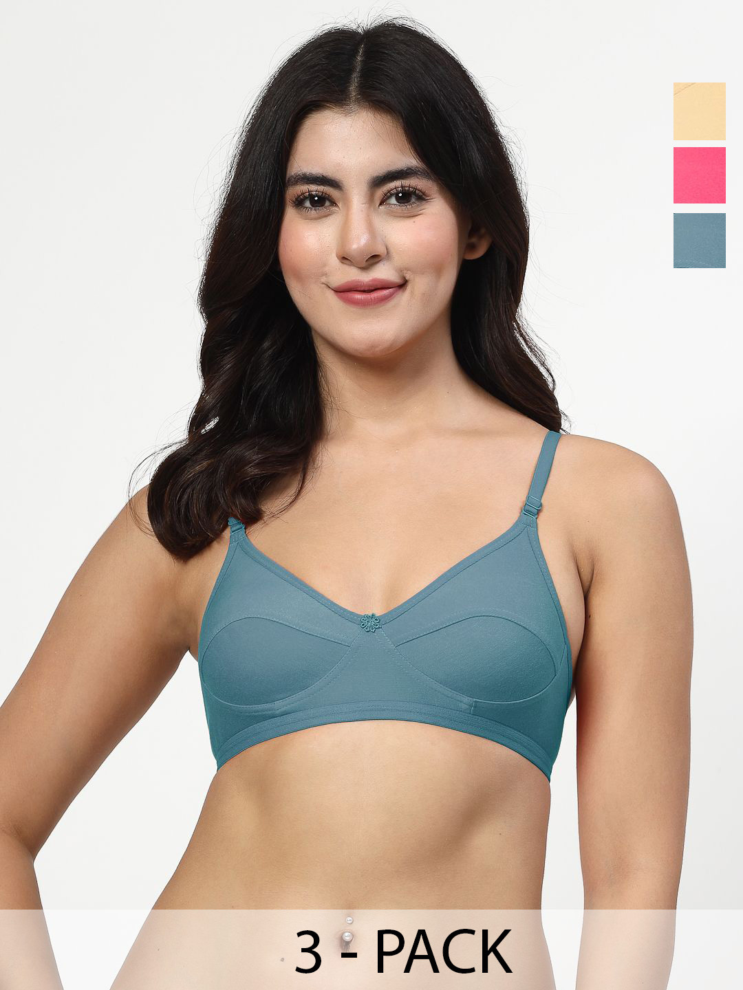 LILY anpas Women Pack of 3 Full Coverage Bra