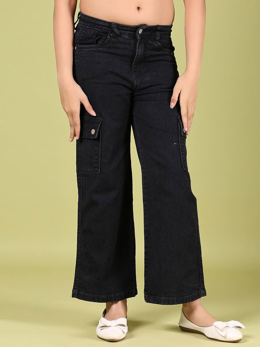 V-Mart Girls Dark Cargo Styles Jeans