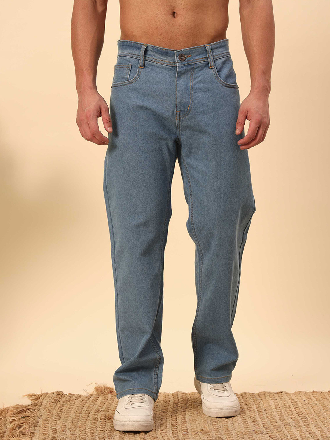 DENIMLOOK Men Relaxed Fit Mid-Rise Stretchable Jeans 1 pc denim look mens baggy jeans