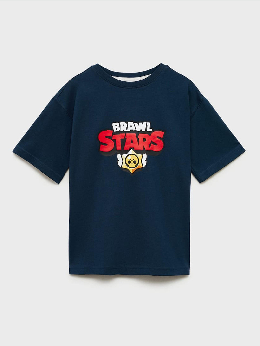 Mango Kids Boys Brawl Stars Print Drop-Shoulder Sleeves Pure Cotton T-shirt