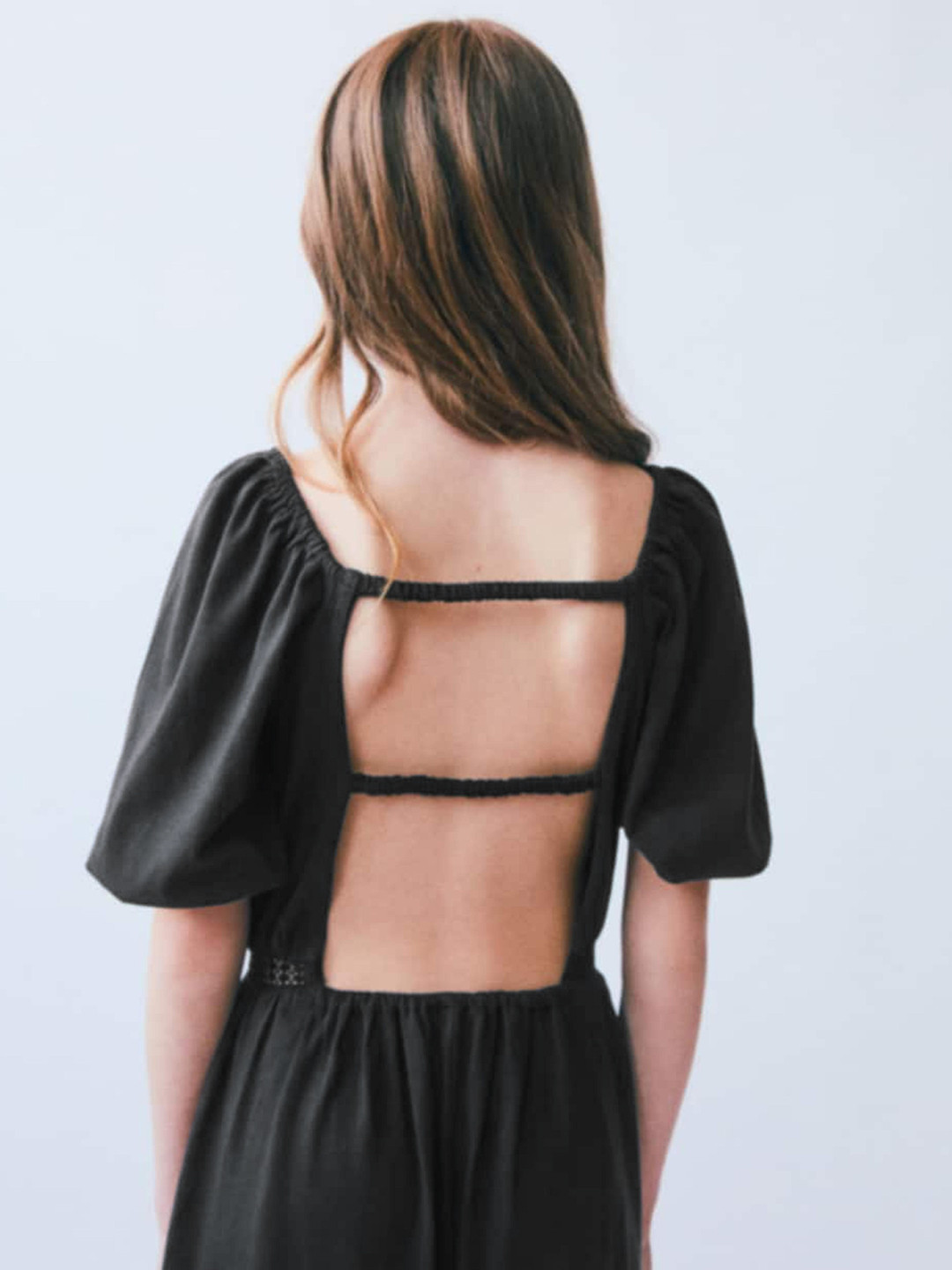 Mango Kids Girls Cotton Lace Inserts Parallel Jumpsuit