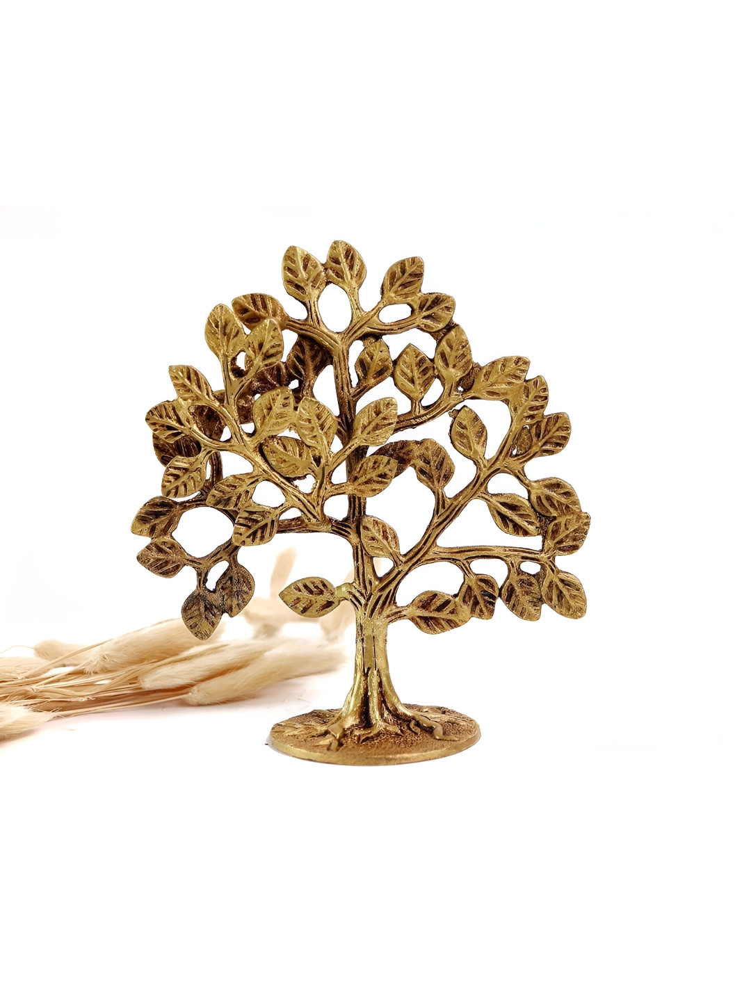 The Spiritual Living Kalpavriksha Tree Gold Brass Metallic Living Room Medium Showpiece - 6 Inches