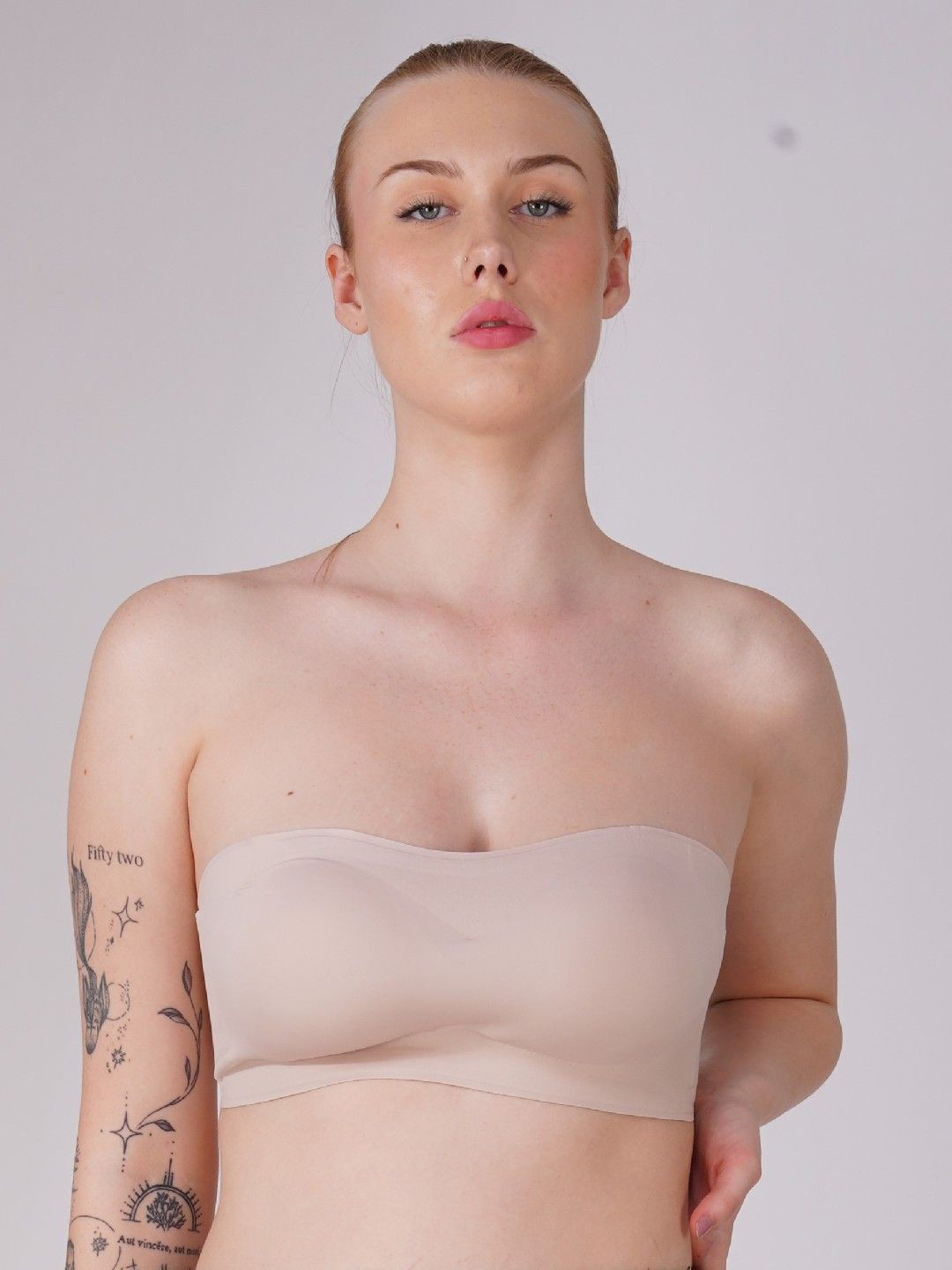Poftik Women Light Padded Seamless Medium Coverage Bandeau Bra