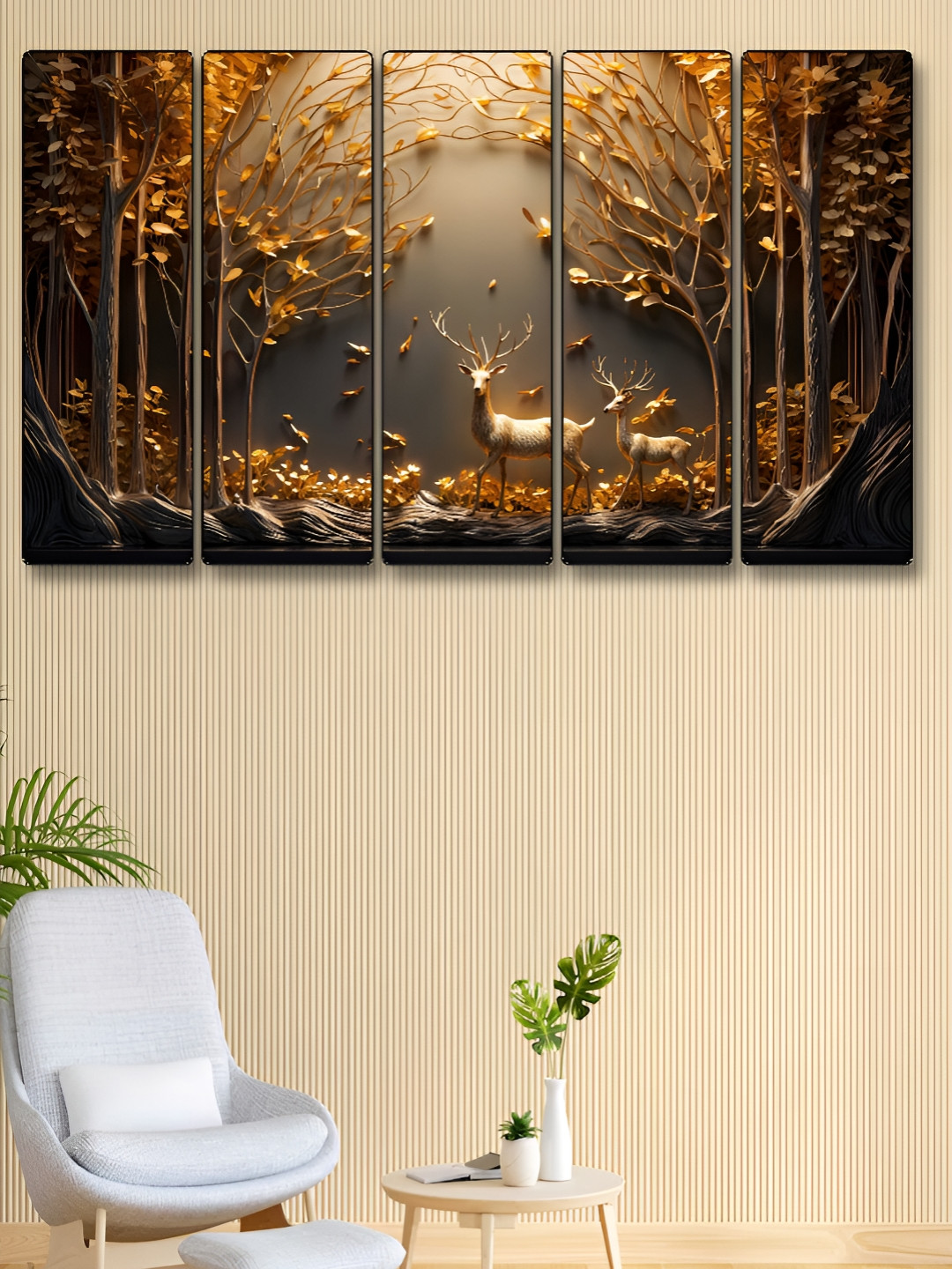 SAF Canvas 5 Piece Wall Rectangle Paintings Wall Art -30 x 60 In