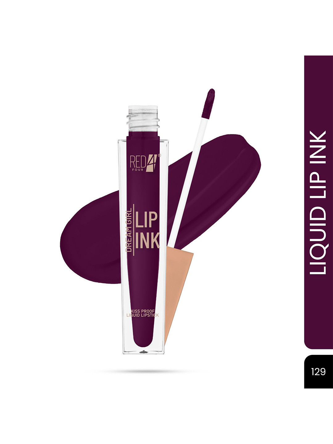 RED 4 Kiss Proof Long Lasting Matte Liquid Lipstick - 6 ml - 129