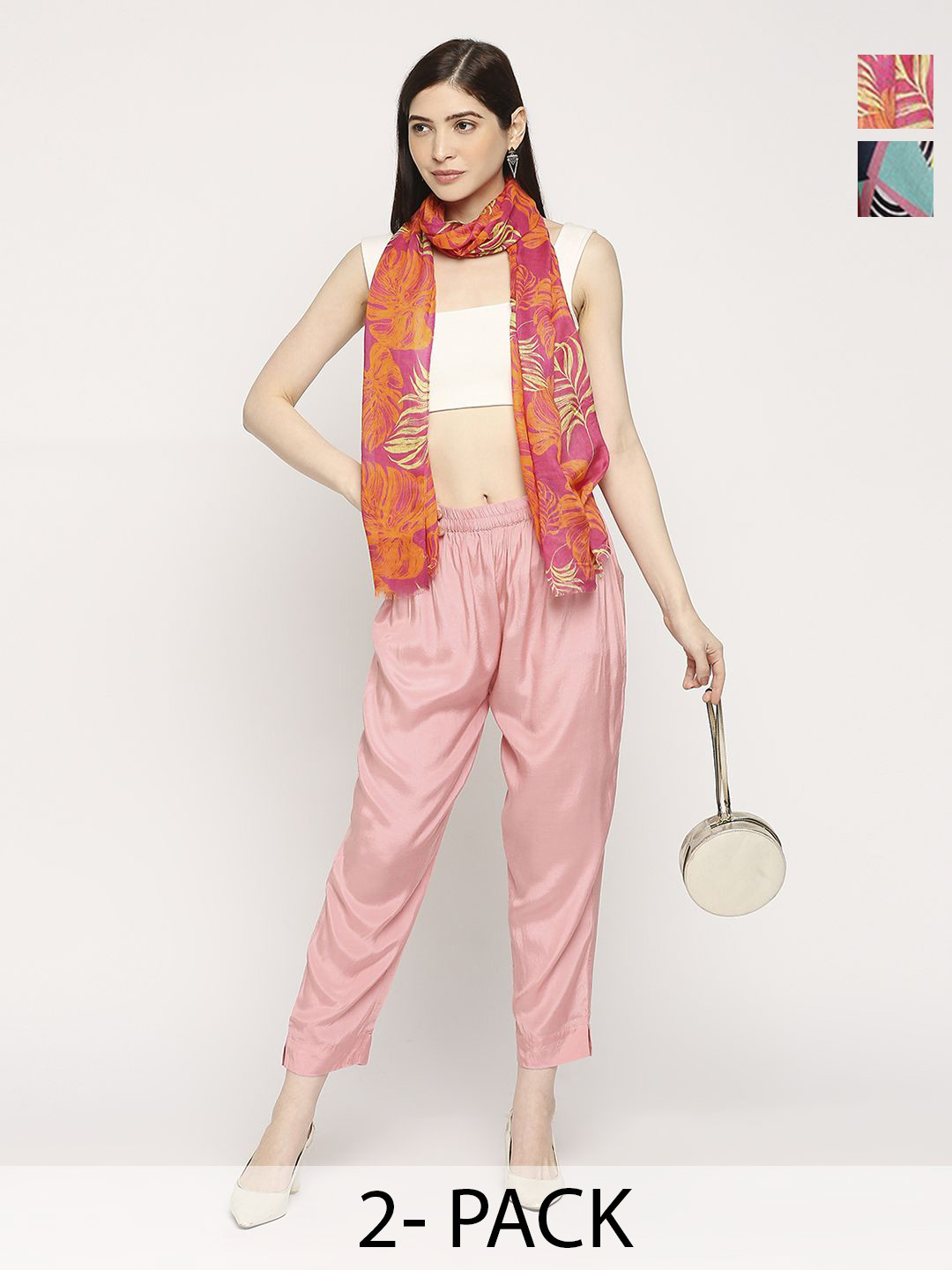 Cloth Haus India Pack Of 2 Women Printed Scarves