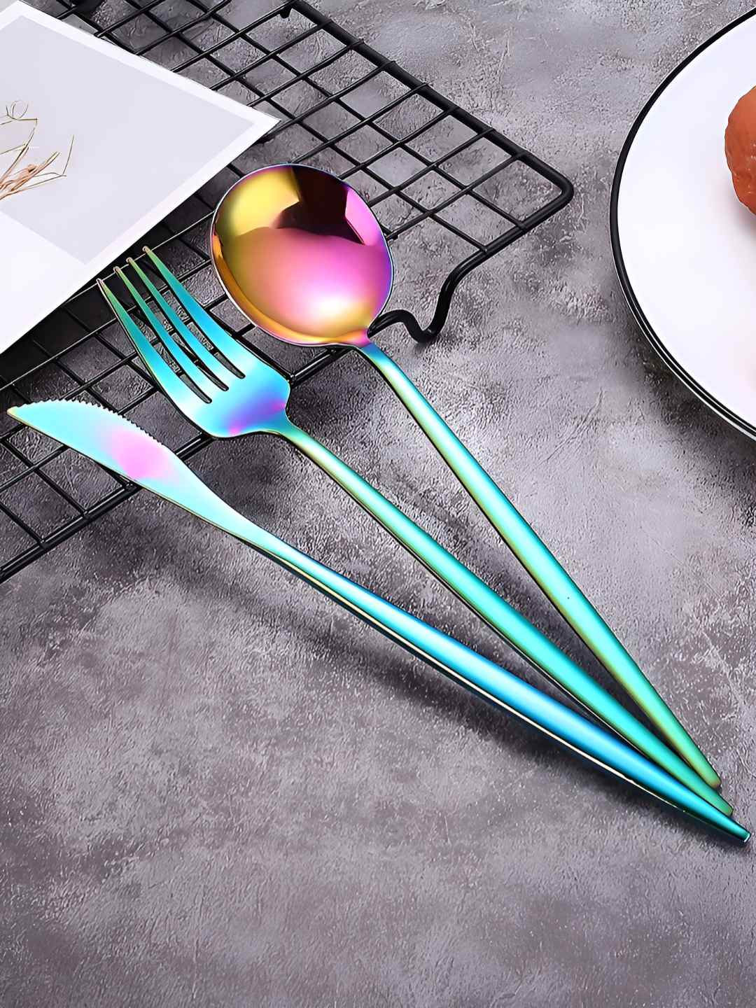 BonZeaL Pink 36 Pieces Stainless Steel Cutlery Set