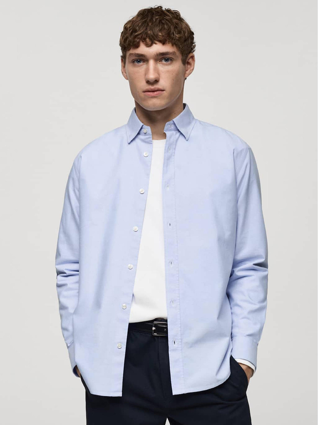 MANGO MAN Cotton Oxford Casual Shirt