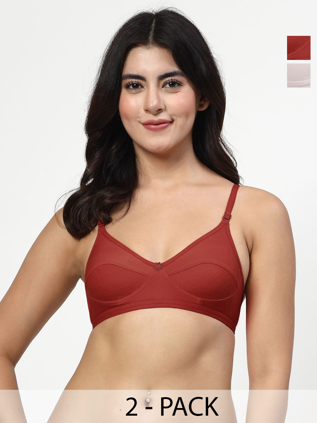 LILY anpas Pack Of 2 Full Coverage Seamed Non Padded Bra