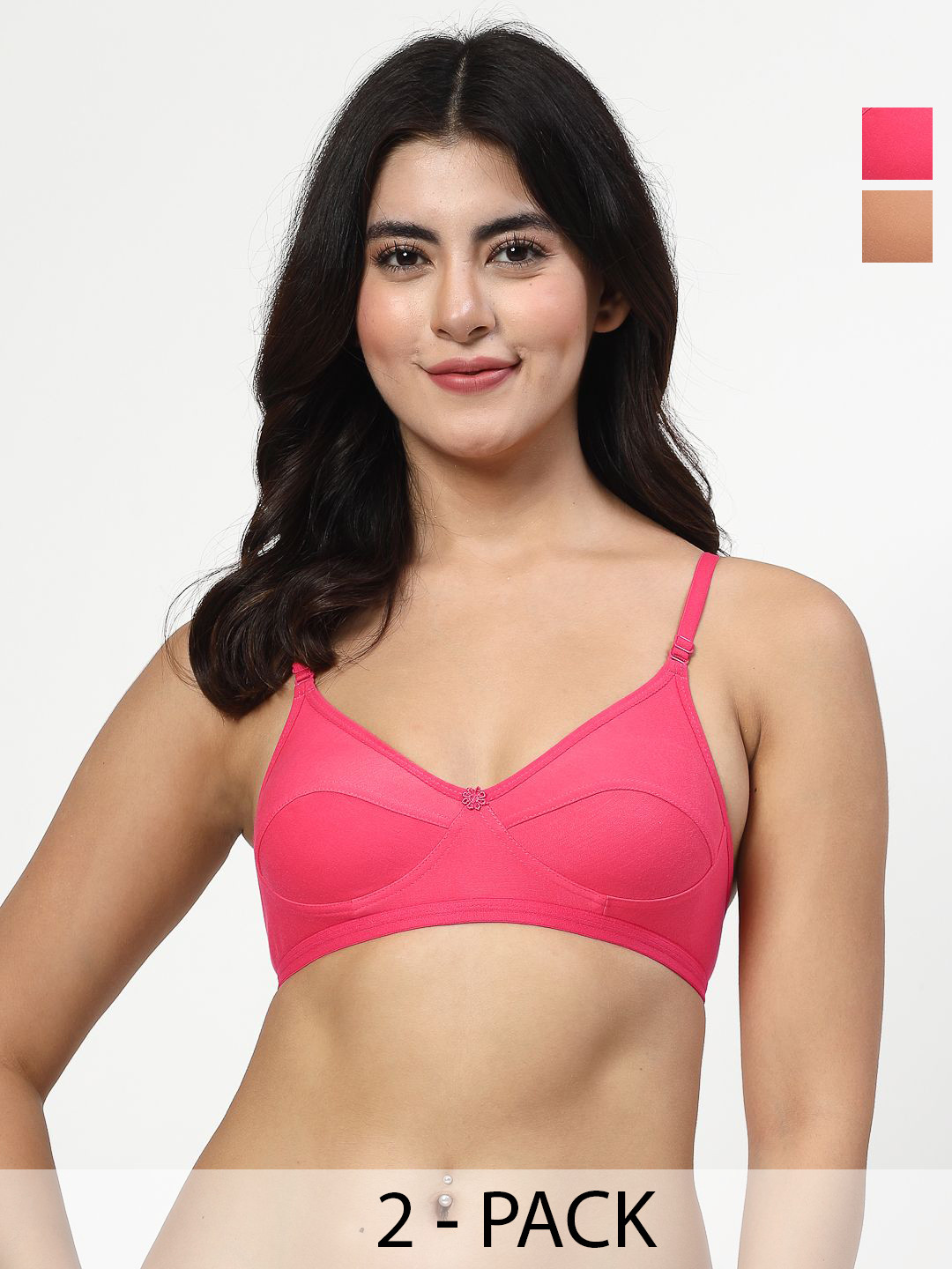 LILY anpas Pack Of 2 Full Coverage Seamed Non Padded Bra