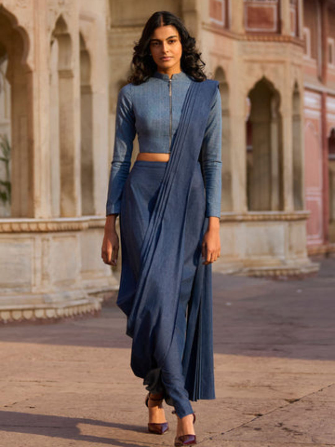 Dash and Dot Women Blouson Denim Zip Top