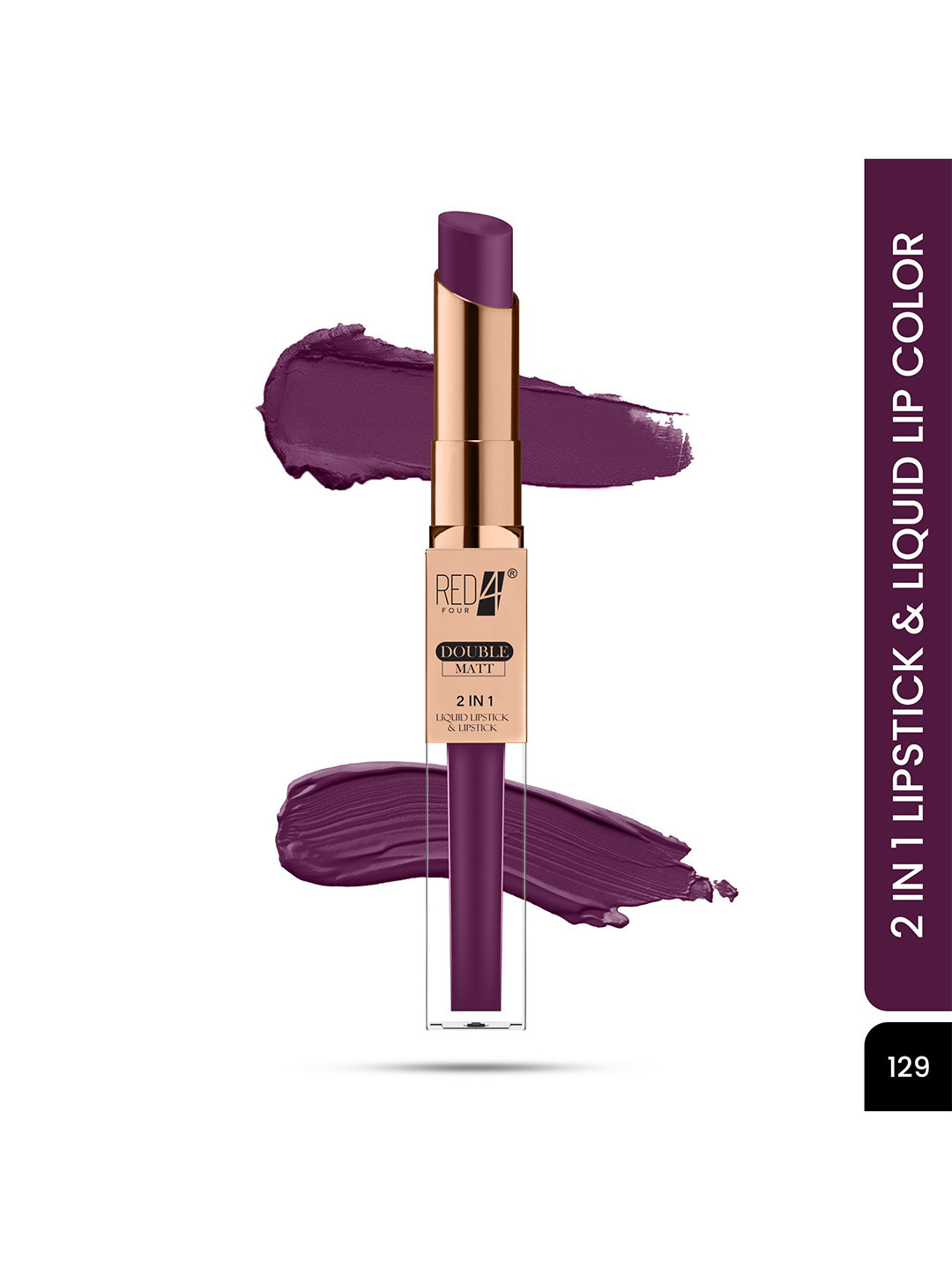 RED 4 2 In 1 Long Lasting Matte Liquid Lipstick - 8 g - 129