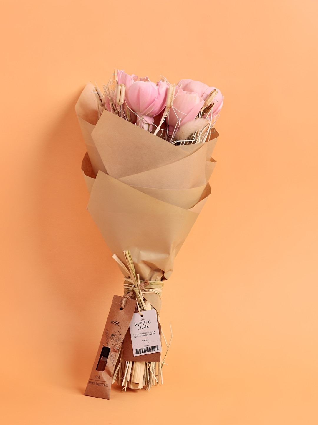 The Wishing Chair Pink And Beige Bouquet of Natural Dried Artificial Flower